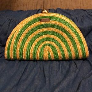 NWOT KATE SPADE STRAW & Leather Clutch